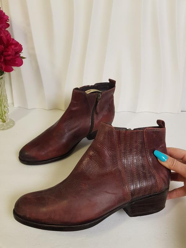 Women Tamaris Chelsea Boots Burgundy Leather 41