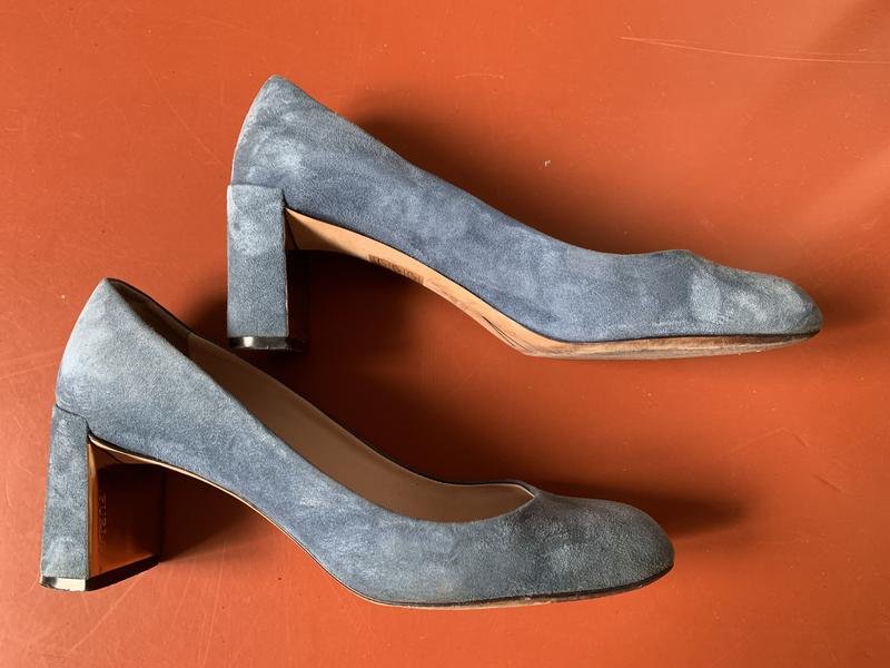 Women Furla Heels Navy Suede 37.5