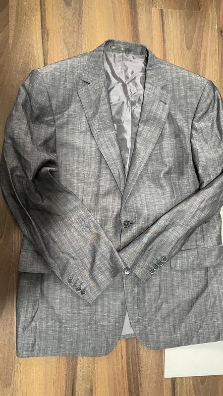 Мужской Carl Gross Пиджак Серый Шерсть и Лён 44 /