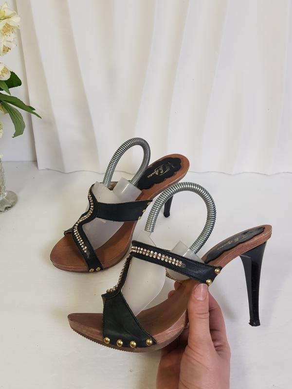 Femme Bata Talons Noir Cuir 38