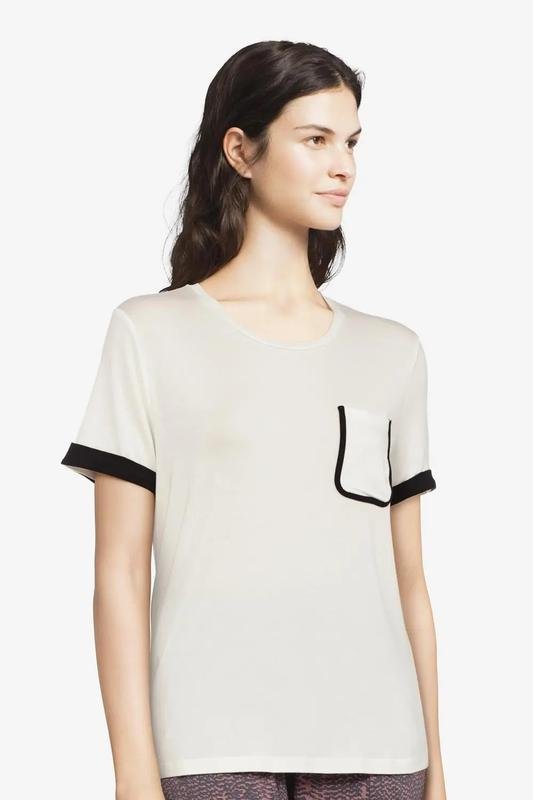 Donna Femilet Maglietta da Pigiama Bianca Modal 46