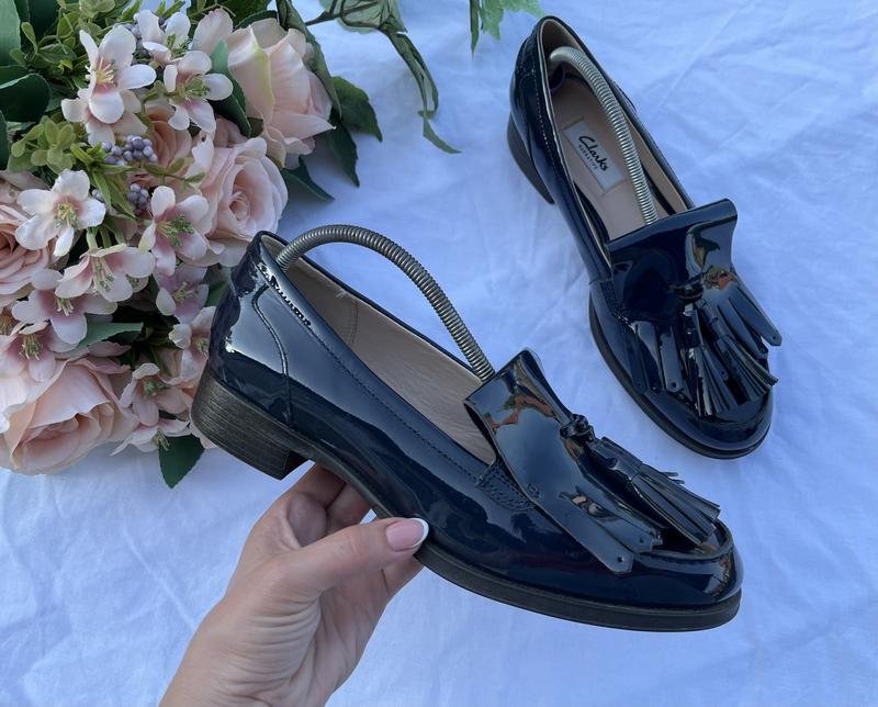 Женские Clarks Лоферы Тёмно-синие Кожа 39