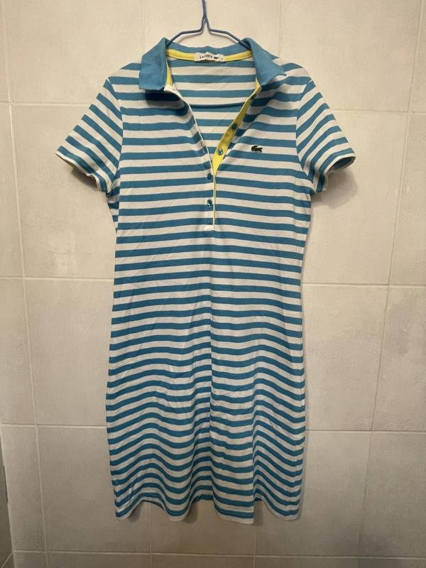 Femme Lacoste Robe Turquoise Tricot 38