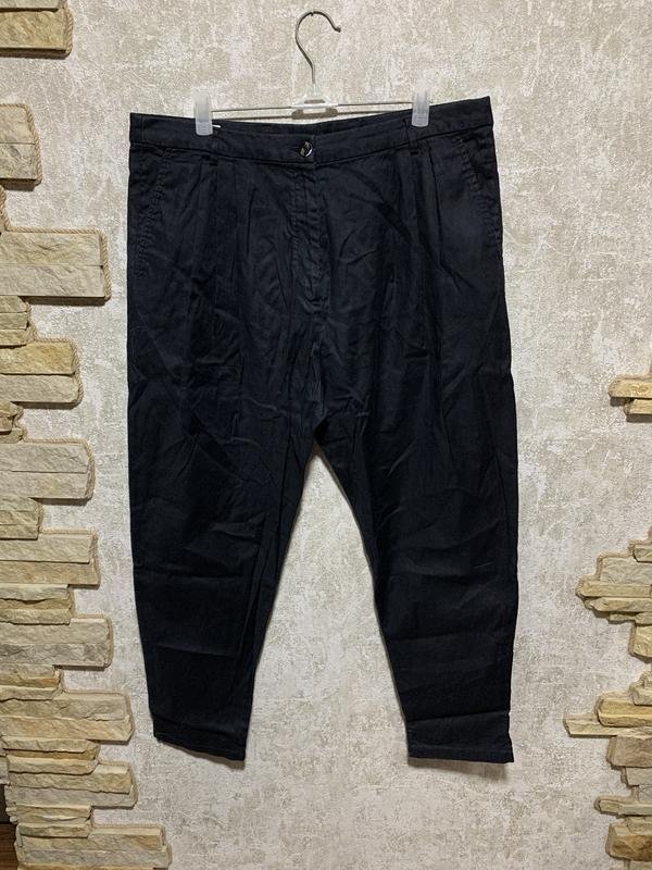 Женские Dries Van Noten Брюки Чёрные Лен 40 / L /