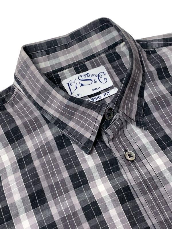 Мужской Levi's Рубашка Серый Хлопок 40 /L / 48