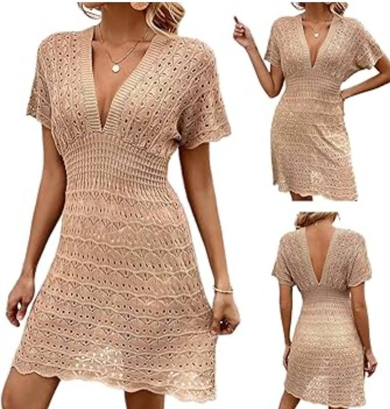 Женское DKNY Платье Бежевый Вискоза 36