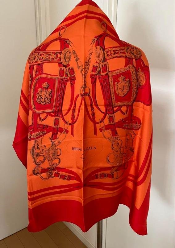 Hermes Scarf Red Silk