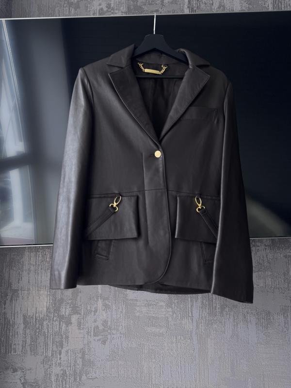 Женский Celine Пиджак Коричневый Кожа 38 / M / 46