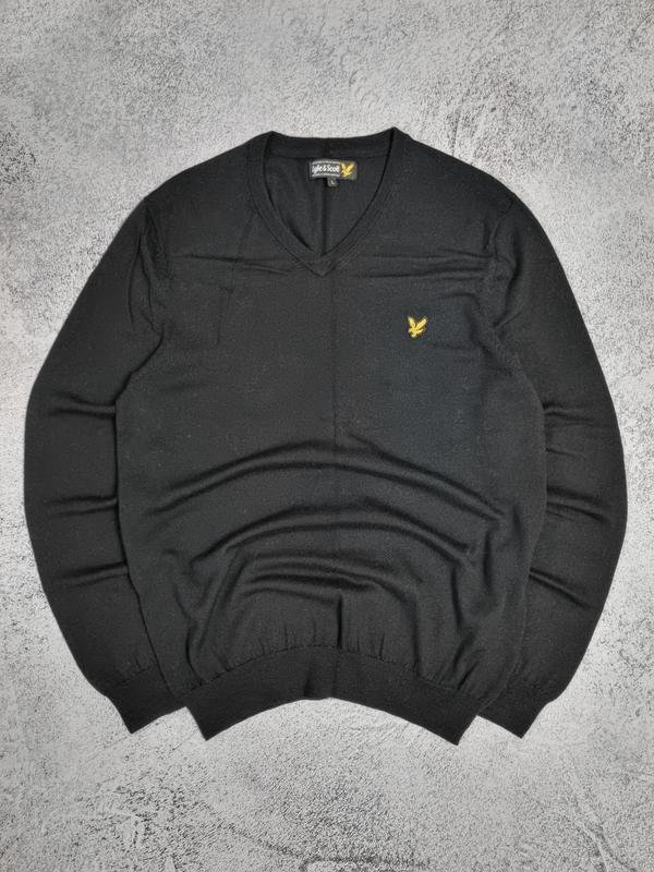 Men Lyle & Scott Sweater Black Wool 40 /L / 48