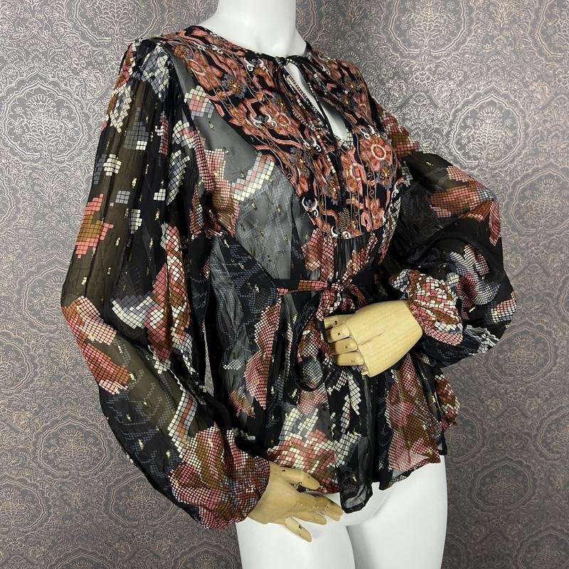Donna River Island Camicia Nera Viscosa 38 / M /