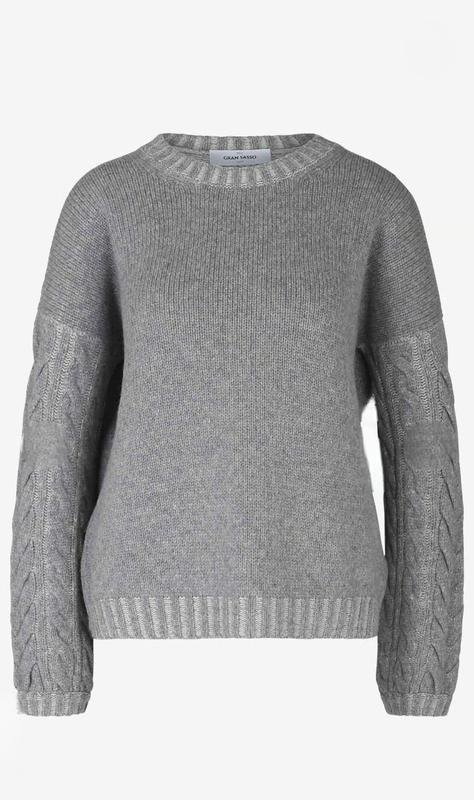 Femme Gran Sasso Pull Gris Cachemire 36