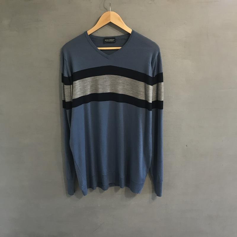 Мужской John Smedley Свитер Разноцветный Шерсть 44