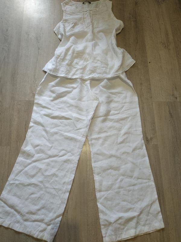 Damen Coach Anzug Weiß Leinen XL