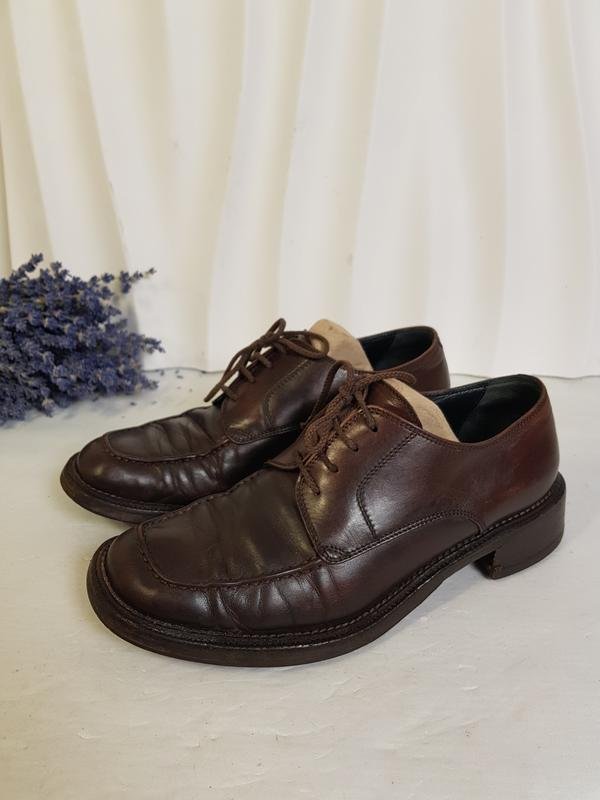 Uomo Vero Cuoio Tacchi Marrone Pelle 41