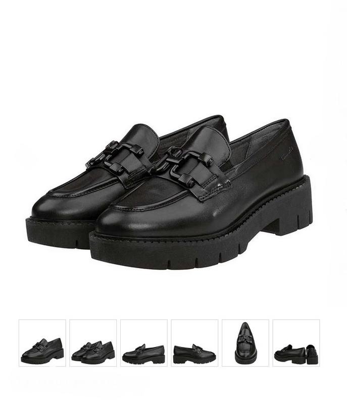 Women Tamaris Loafers Black Leather 40