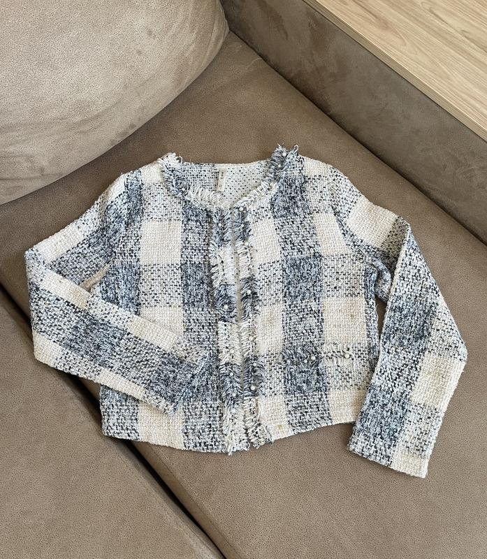 Women Stylish Tweed Jacket Beige 34 / XS / 42