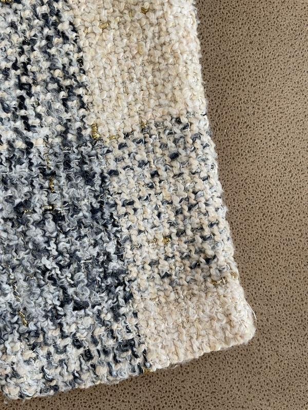 Women Stylish Tweed Jacket Beige 34 / XS / 42