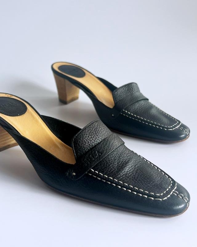 Women Furla Mules Black Leather 36
