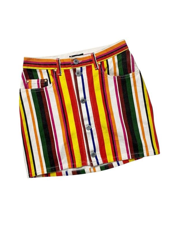 Femme Jupe en Jean Vintage Multicolore Denim 36