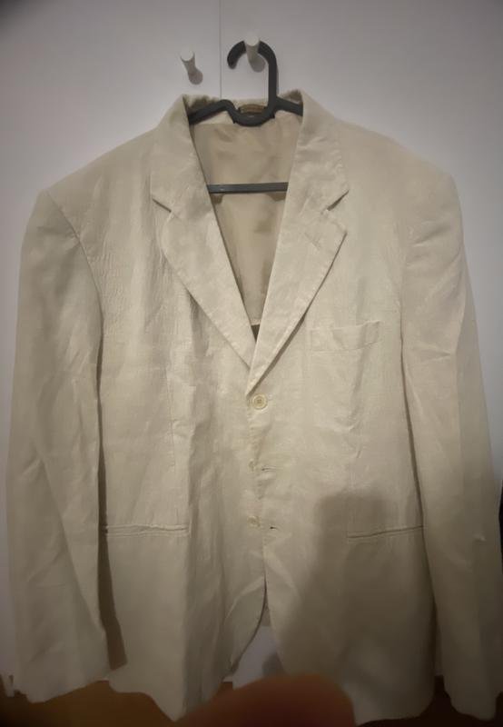 Мужской Armani Collezioni Пиджак Бежевый Лен 40 /L