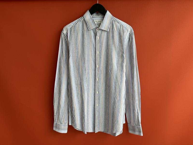 Мужской Carl Gross Рубашка Серый Лён 40 /L / 48