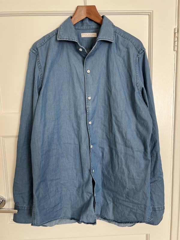 Мужской Luca Faloni Рубашка Синий 38 / M / 46