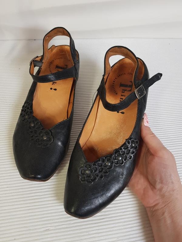 Женские Think! Туфли Чёрные Кожа 37.5