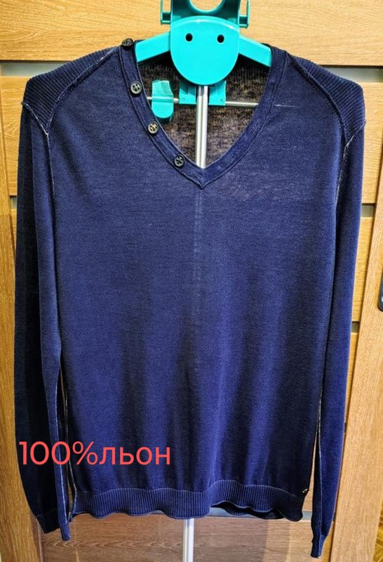 Men BOSS Orange Pullover Navy Linen 40 /L / 48