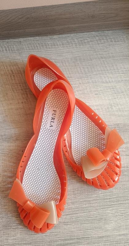 Women Furla Heels Orange Rubber 39