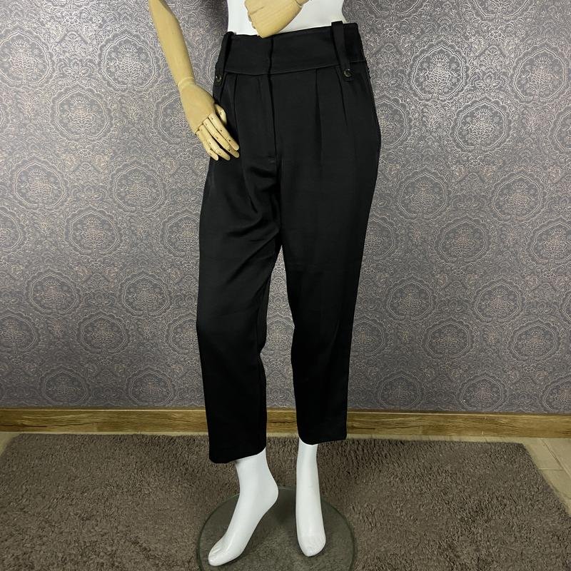 Women Reiss Trousers Black Viscose 36