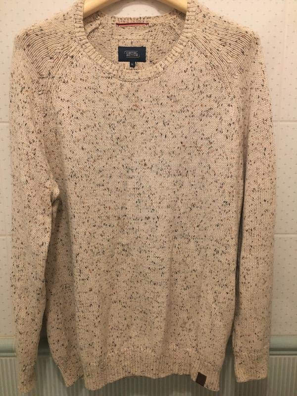 Men Camel Active Sweater Beige Cotton 42 / XL / 50