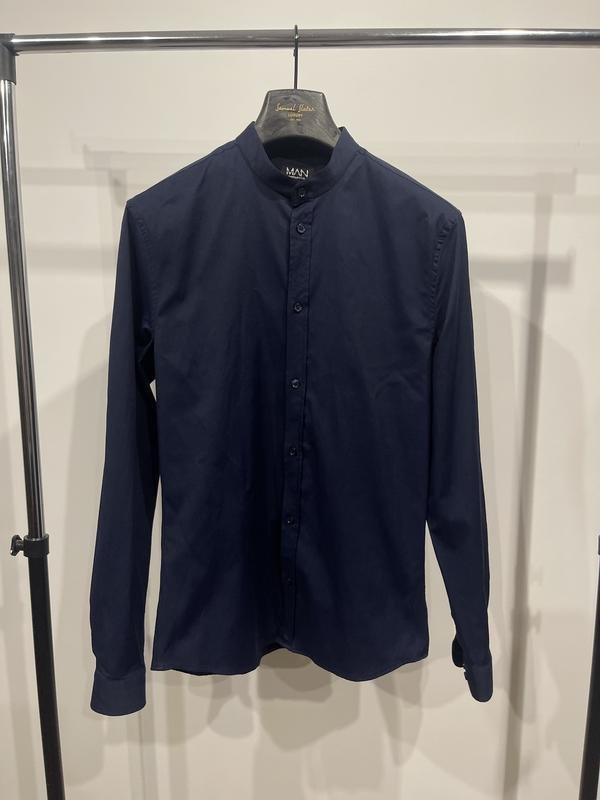 Мужской Boohoo Рубашка Синяя 36 / S / 44