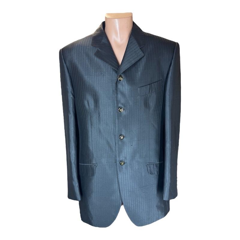 Мужской Carlo Pignatelli Пиджак Чёрный Шелк 38 / M