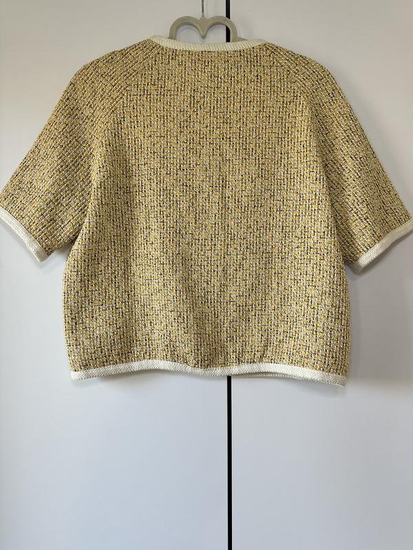 Women Stylish Cropped Jacket White Tweed 34