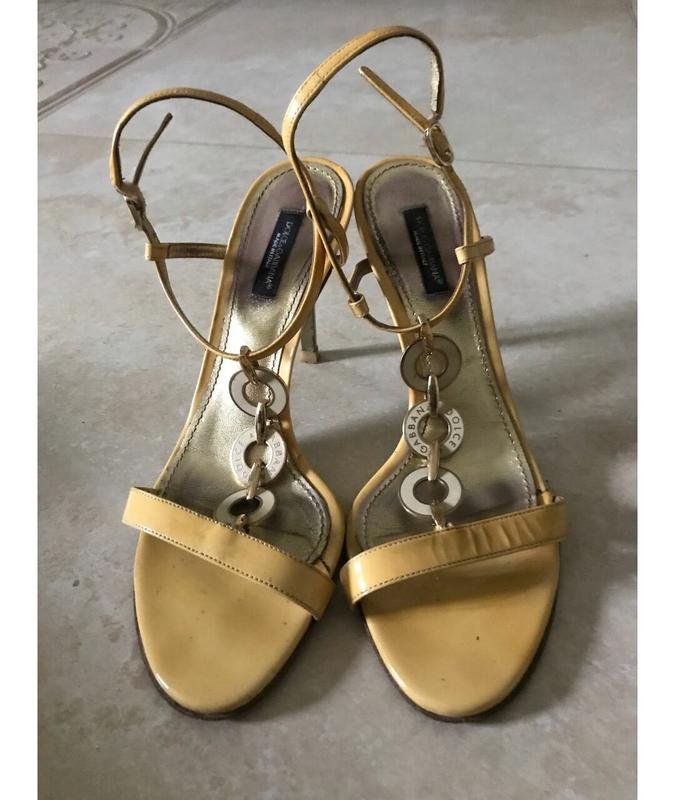 Women Dolce & Gabbana Heels Yellow Leather 38