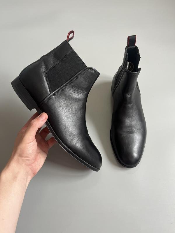 Men Boss Boots Black Leather 42