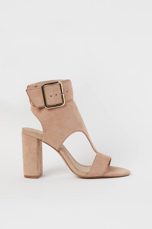 Damen H&M Absätze Beige Wildleder 35