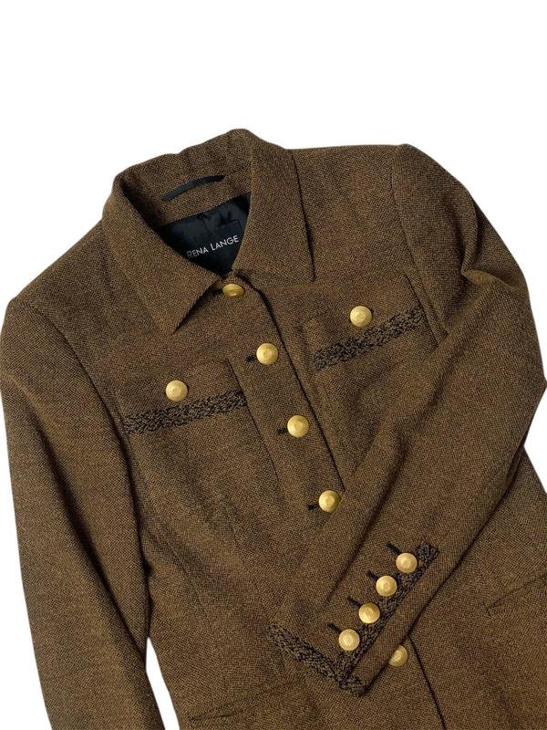 Women Rena Lange Blazer Brown Wool 34