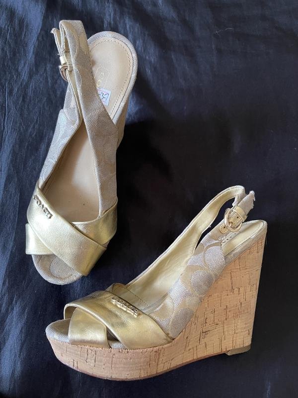 Женские Coach Босоножки Бежевый Кожа 35