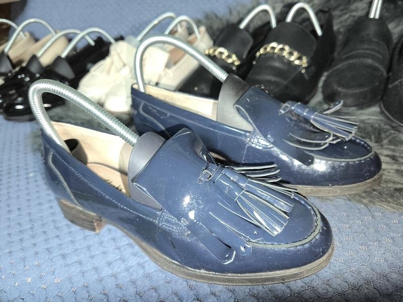 Женские Clarks Лоферы Синие Лак 37