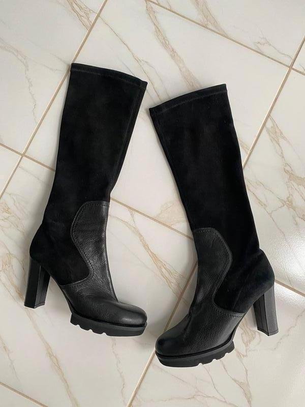 Damen Alberto Zago Stiefel Schwarz Leder 38