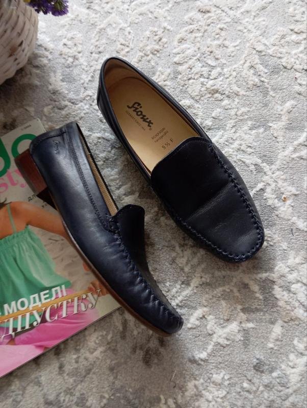 Women Sioux Loafers Navy Leather 38