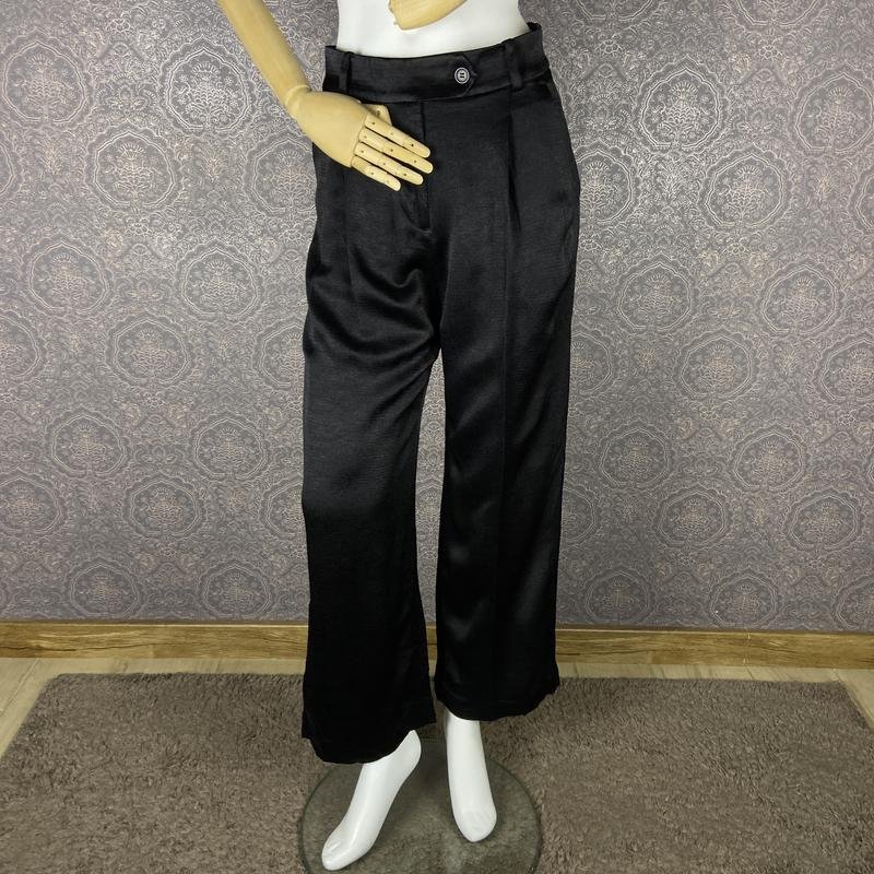 Women ARKET Trousers Black Viscose 36