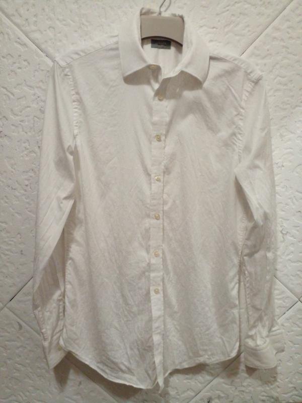 Herren Jaeger Hemd Weiß Baumwolle 36 / S / 44