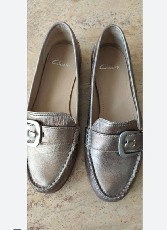Женские Clarks Лоферы Золотистый Кожа 38.5