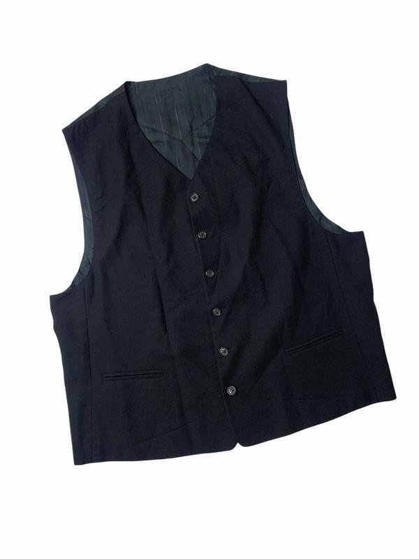 Men Vest Black Wool 40 /L / 48