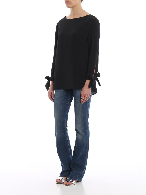 Femme Dondup Chemisier Bleu Marine Soie 40 / L /