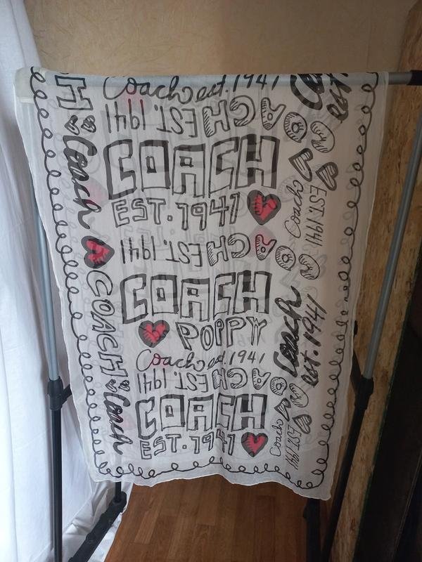 Damen Coach Schal Schwarz Seide