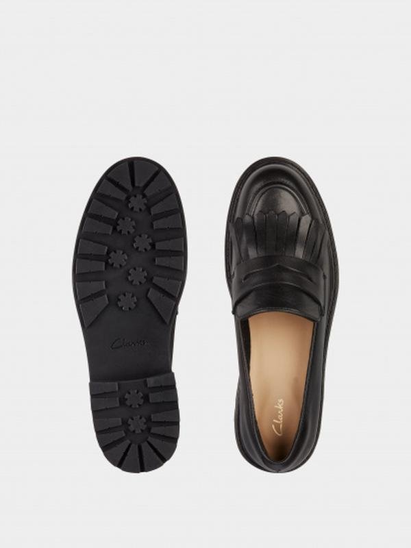 Женские Clarks Лоферы Чёрный Кожа 41