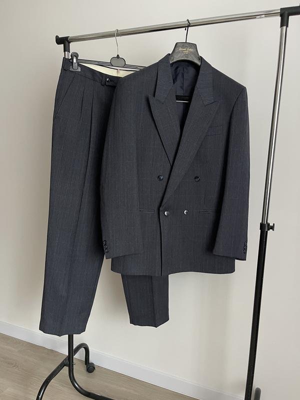 Men Vintage Suit Grey L